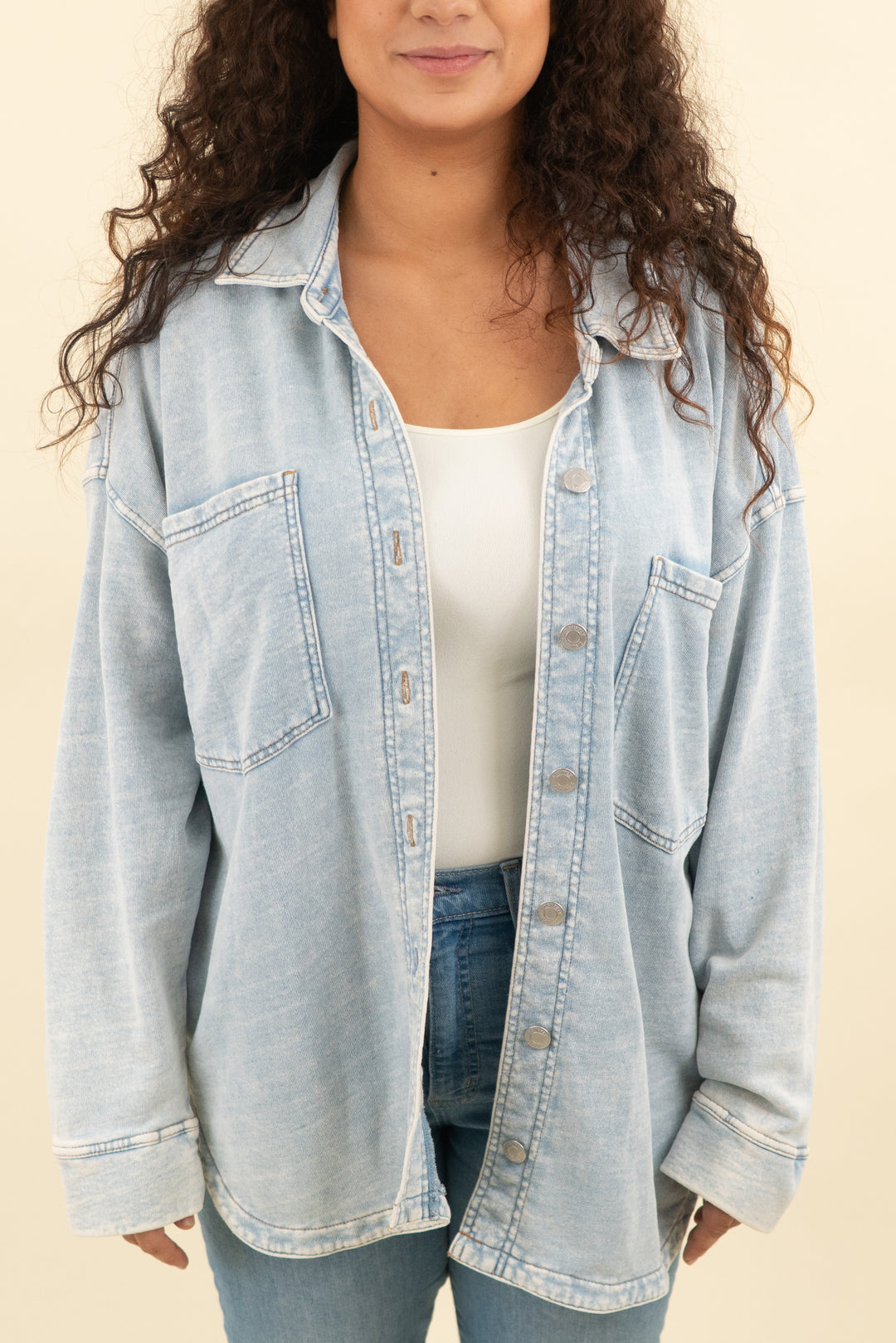 z supply light blue shacket (xl; retail $138)