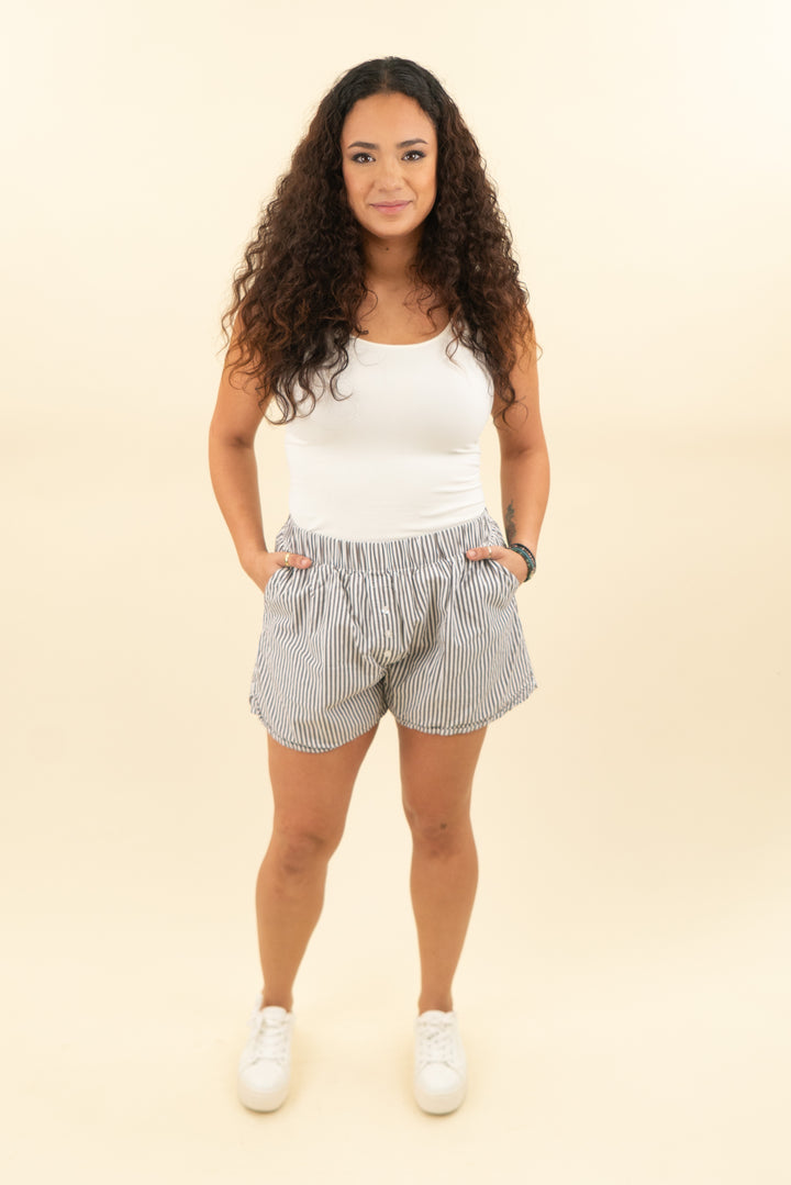 daily drills brown and white striped shorts (m/l; retail $85)