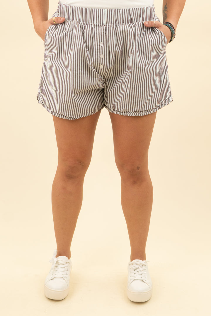 daily drills brown and white striped shorts (m/l; retail $85)