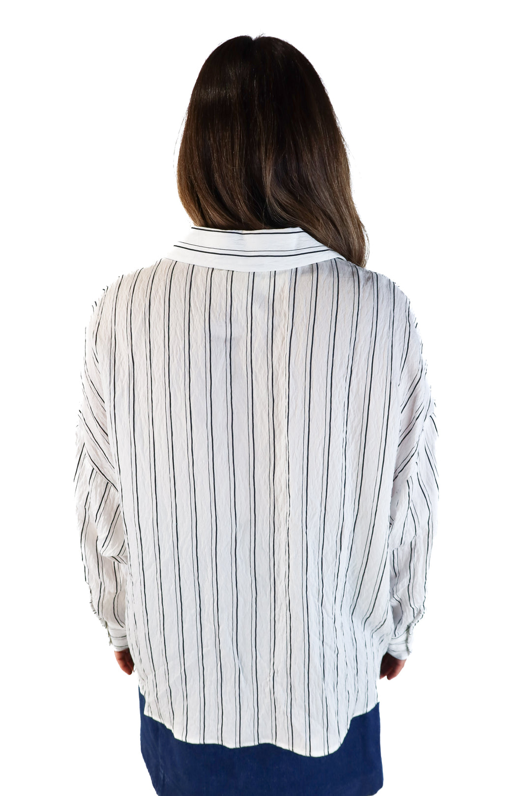 Anthropologie white/navy striped blouse NWT (m; retails for $108)