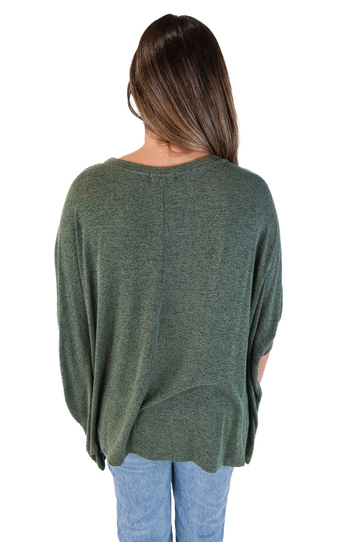 Cherish green oversized dolman sleeve tee (XL*)