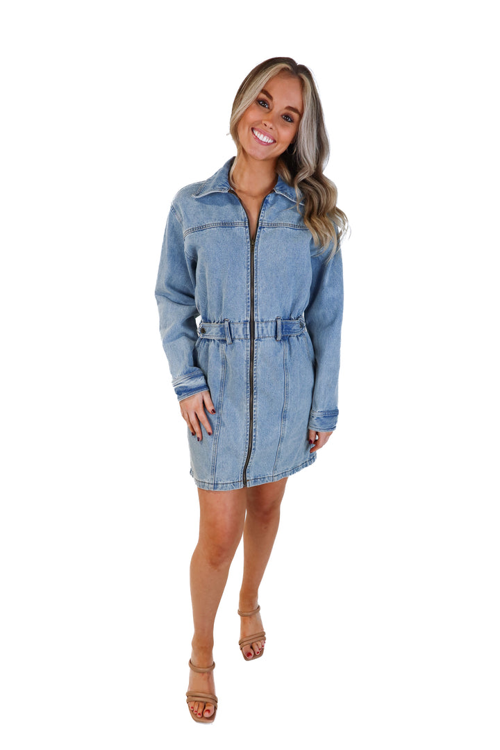 Whiteroom+Cactus denim long sleeve dress (s; retail $109)