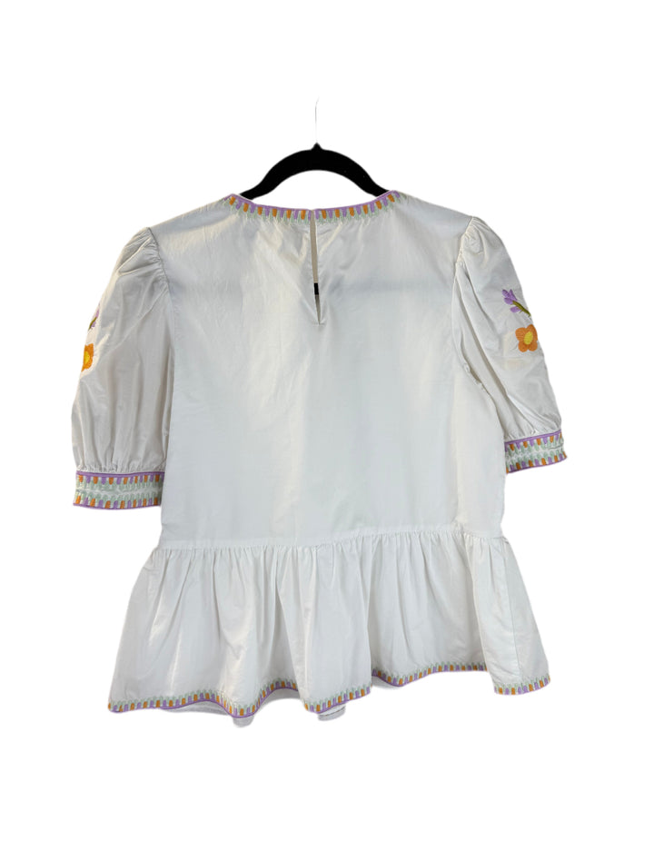 english factory white peplum top (m)