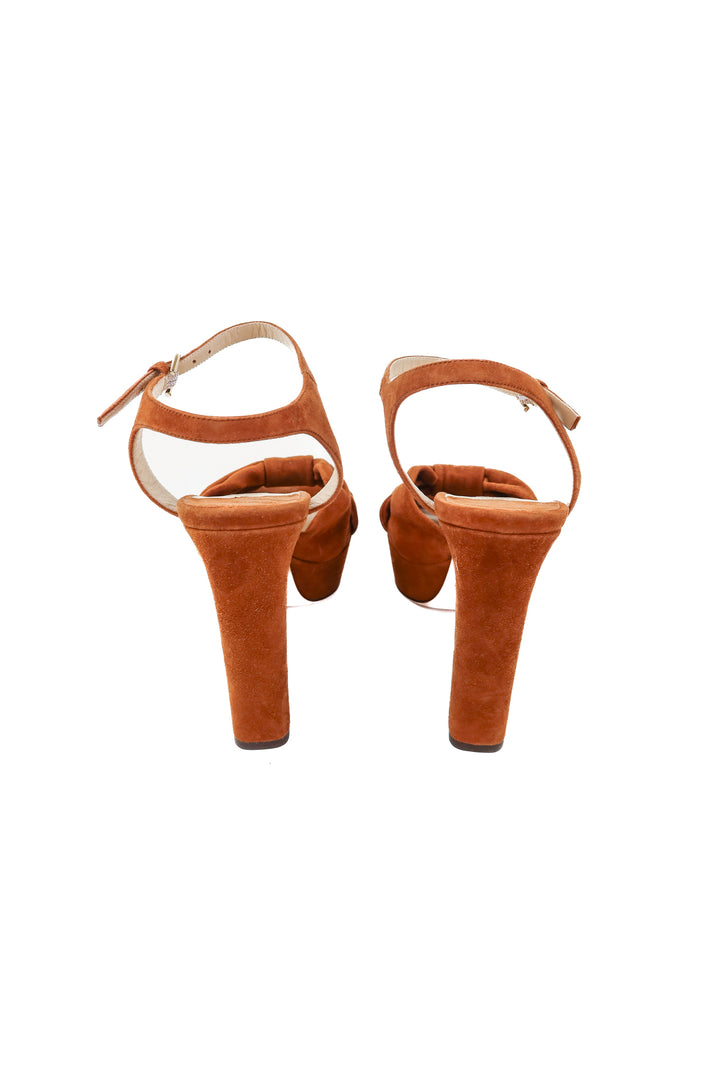 jimmy choo brown suede platform heels (38.5; retail $995)