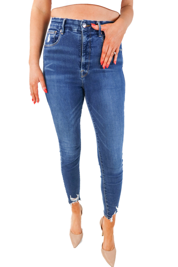 Good American Distressed Skinny Jeans (10; retail $149)