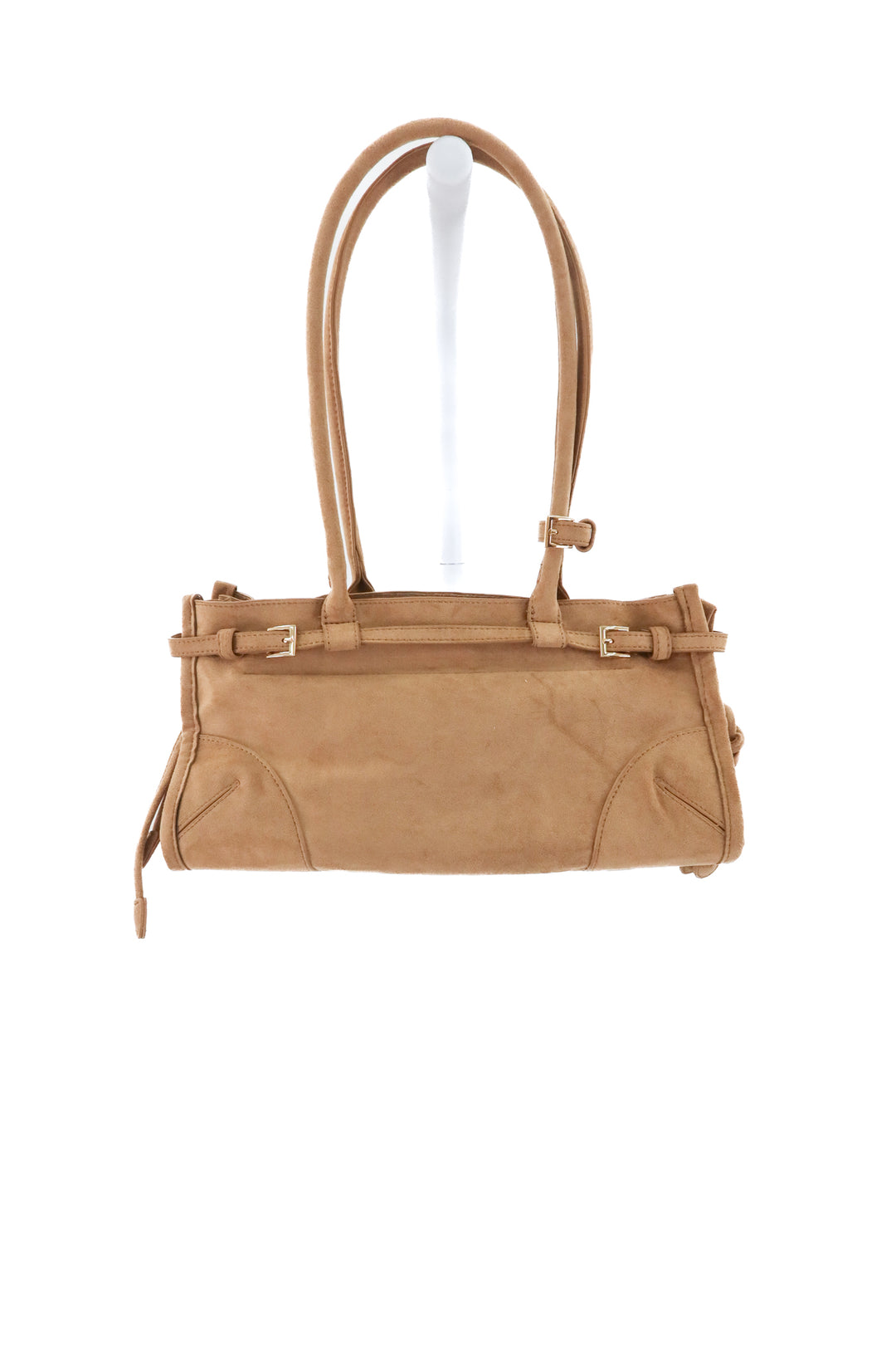 tan faux suede shoulder bag