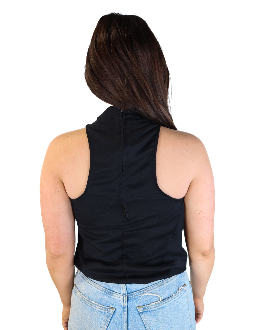 Helmet lang black sleeveless top (s; retail $165)