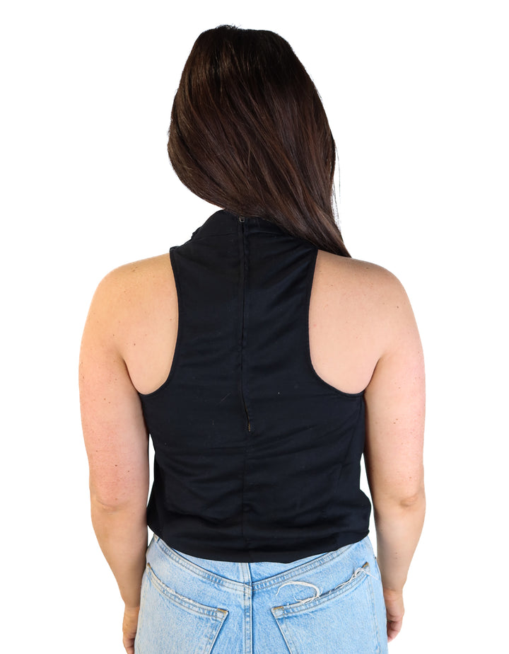 Helmet lang black sleeveless top (s; retail $165)
