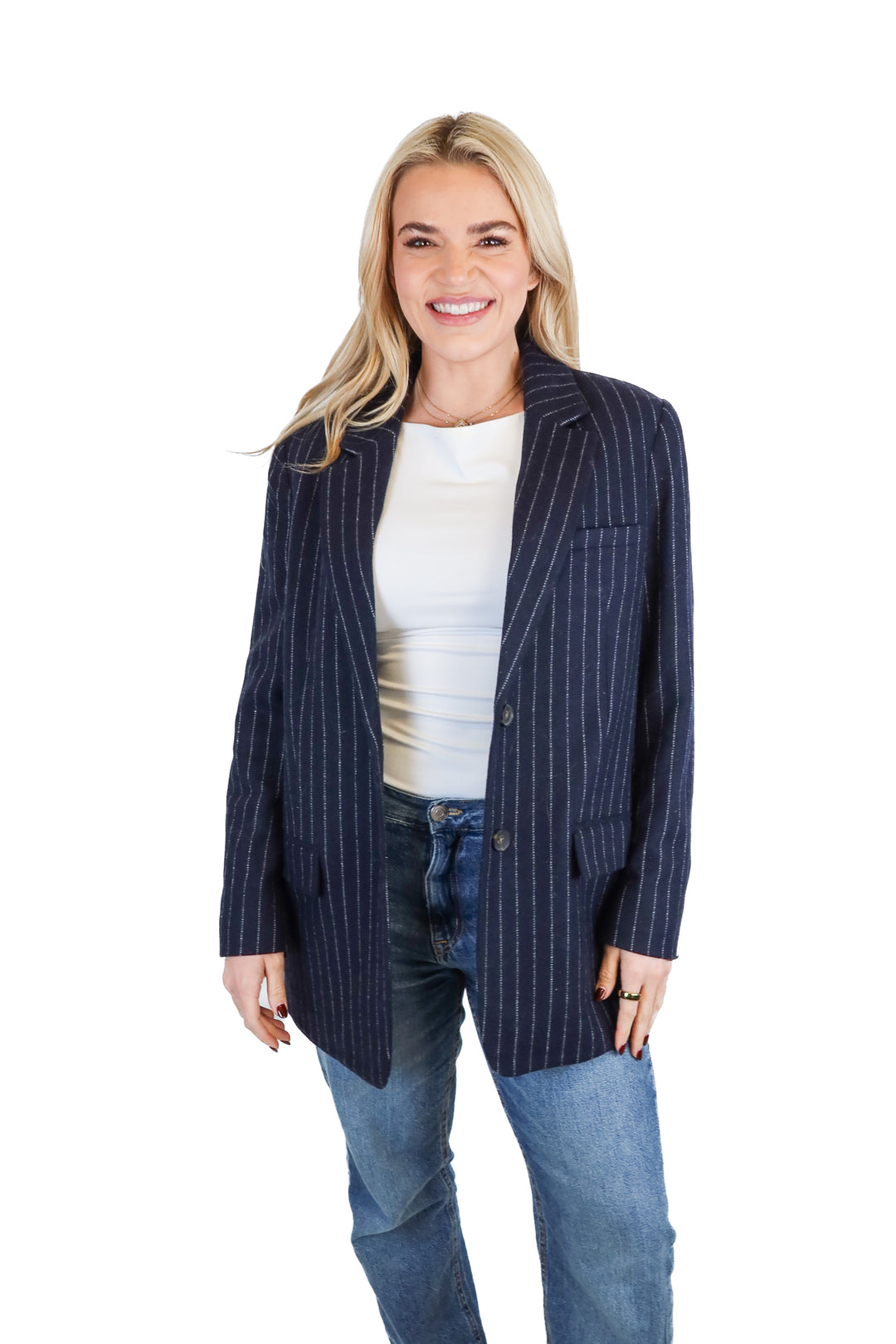 everlane navy striped wool blazer (6)