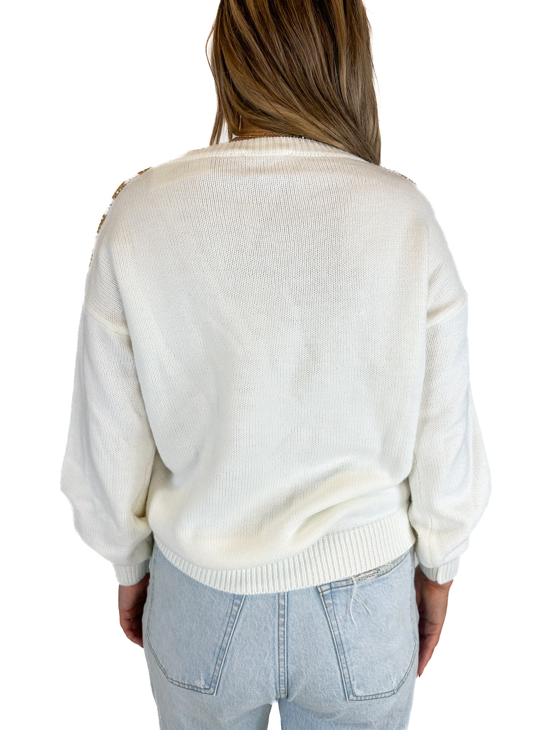 Promesa Oversized Chevron V-Neck Sweater (S/M)