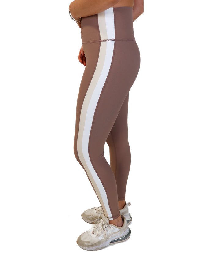 Wilo mauve ribbed colorblock leggings (xs)