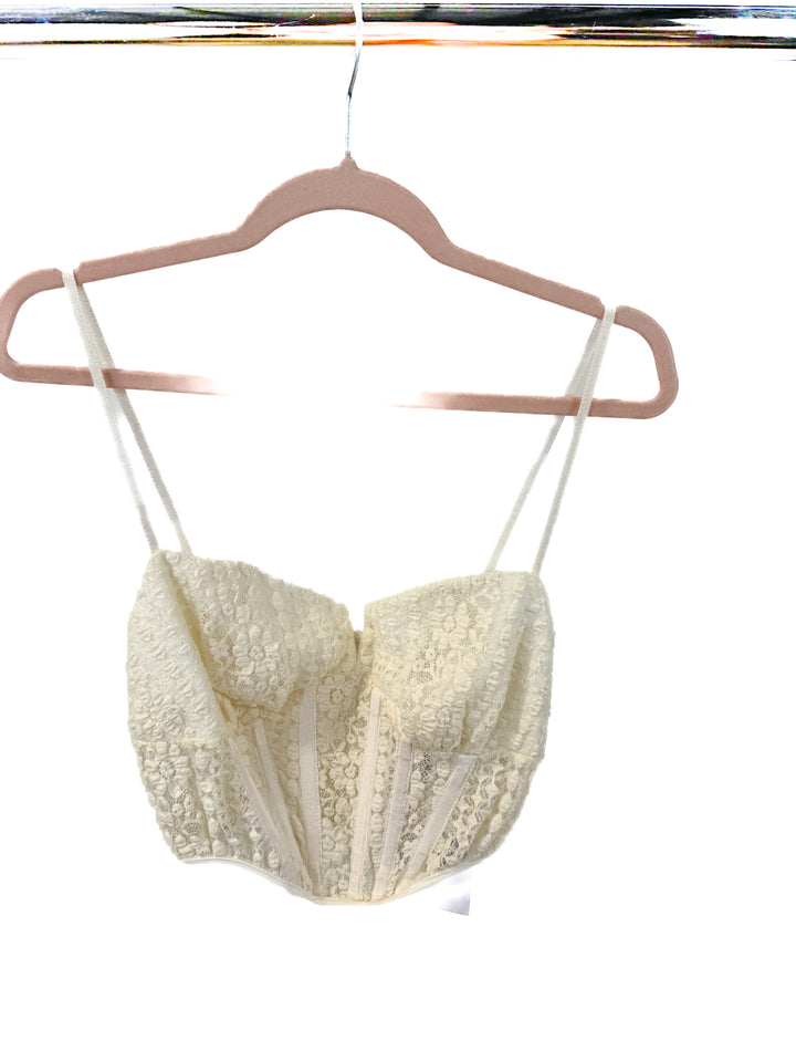 L'academie lace cream corset top NWT (M)