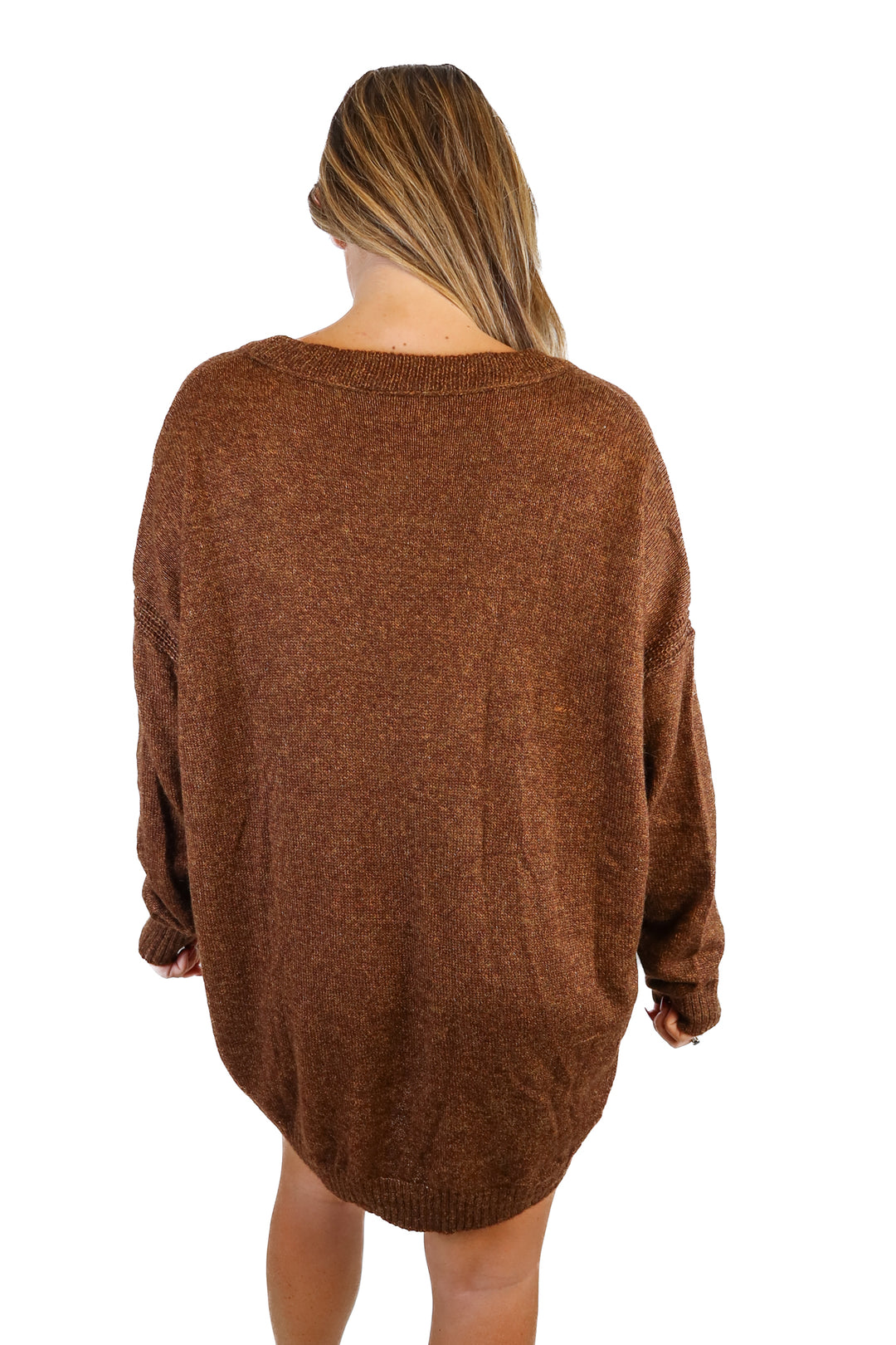 show me your mumu brown sweater dress (s; retail $158)