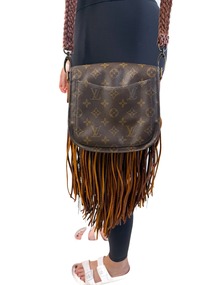 Upcycled Louis Vuitton Crossbody Boho Bag (retail $2,299.99)
