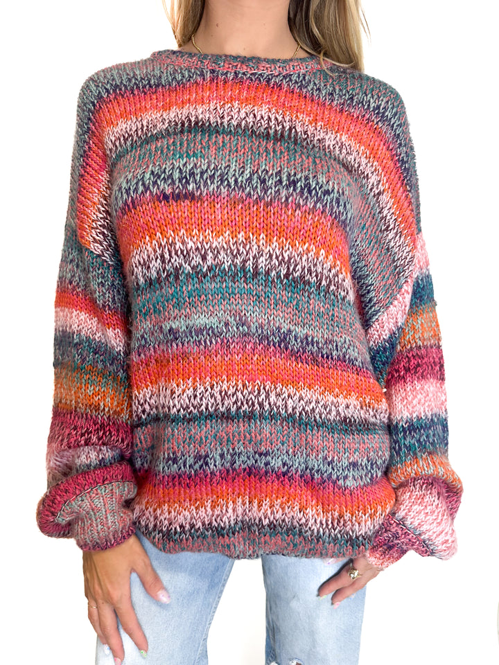Show Me Your Mumu Ombre Space Dye Knit Sweater (XS)