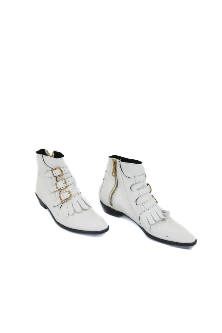 modern vice made in nyc white booties (37; retail $598)