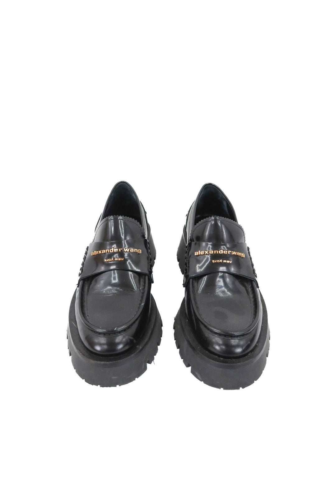 alexander wang black platform loafers (37/ US7; retail $1,182)