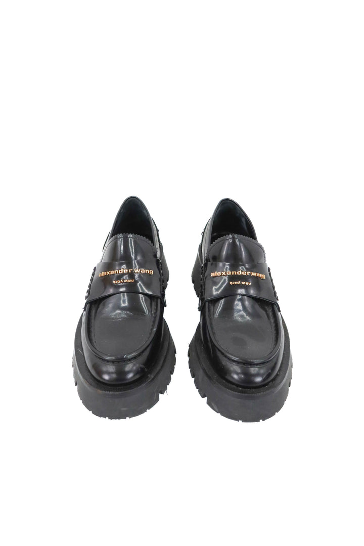 alexander wang black platform loafers (37/ US7; retail $1,182)