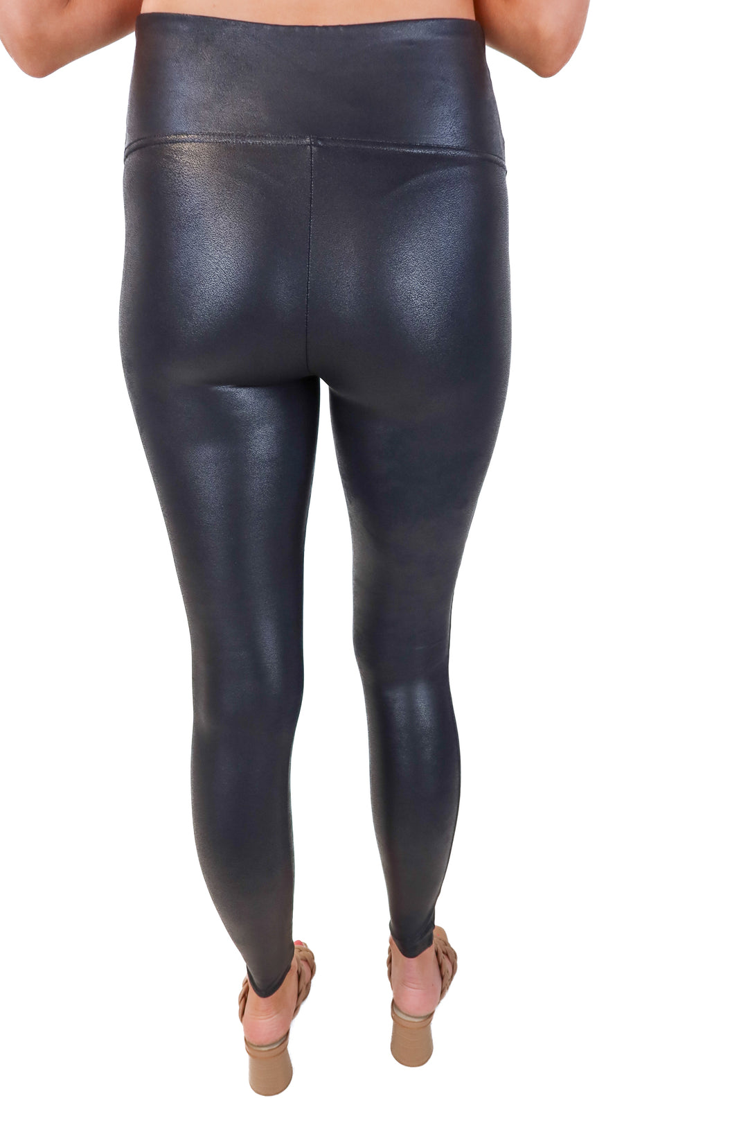 Spanx Black Faux Leather Leggings NWT (M; Retail $98)