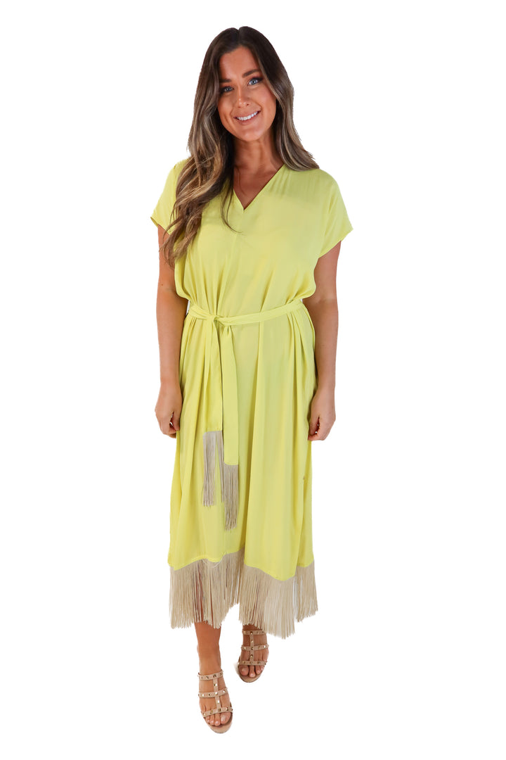 Ottod'Ame Chartreuse Caftan NWT (IT46/ US8; retail $230)