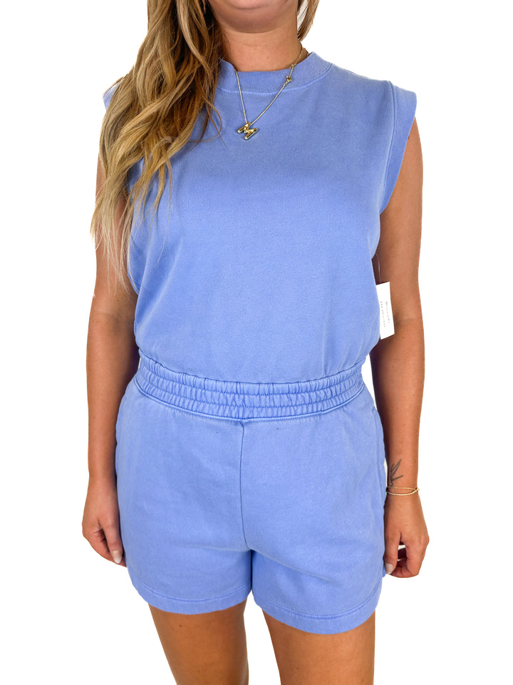 Abercrombie Blue Romper NWT (M; retail $70)