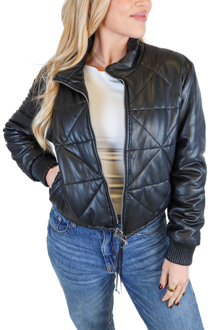 Blank NYC Black Vegan Leather Jacket (S)