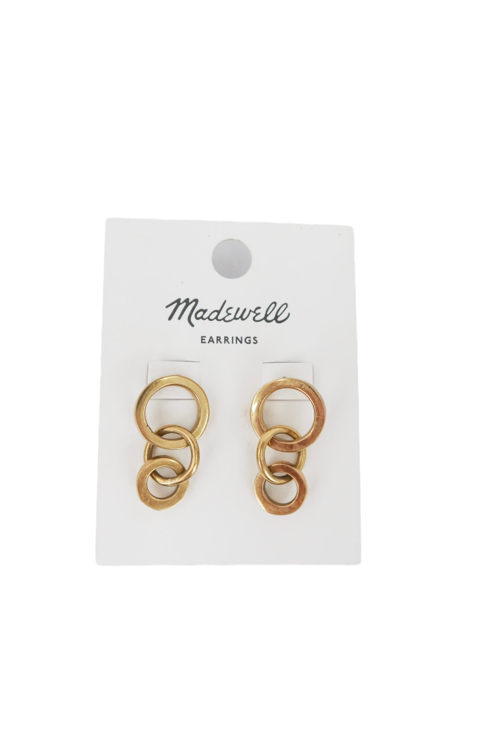 madewell gold circle drop earrings (retail $45)