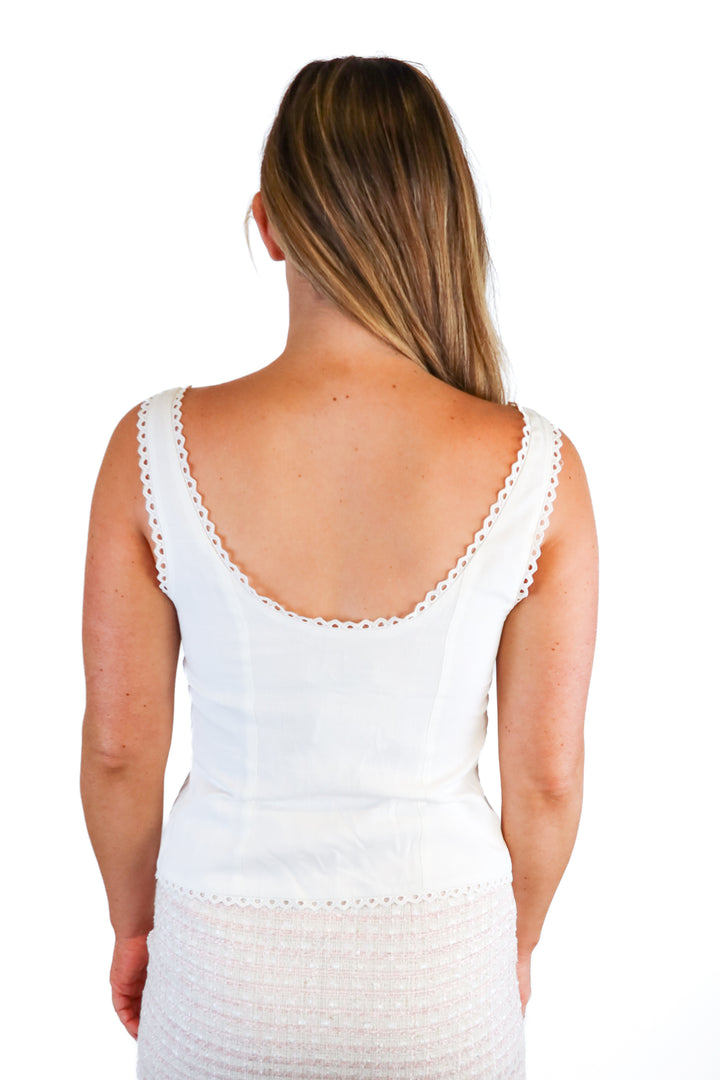 Petal + Pup white eyelet linen top NWT (S)