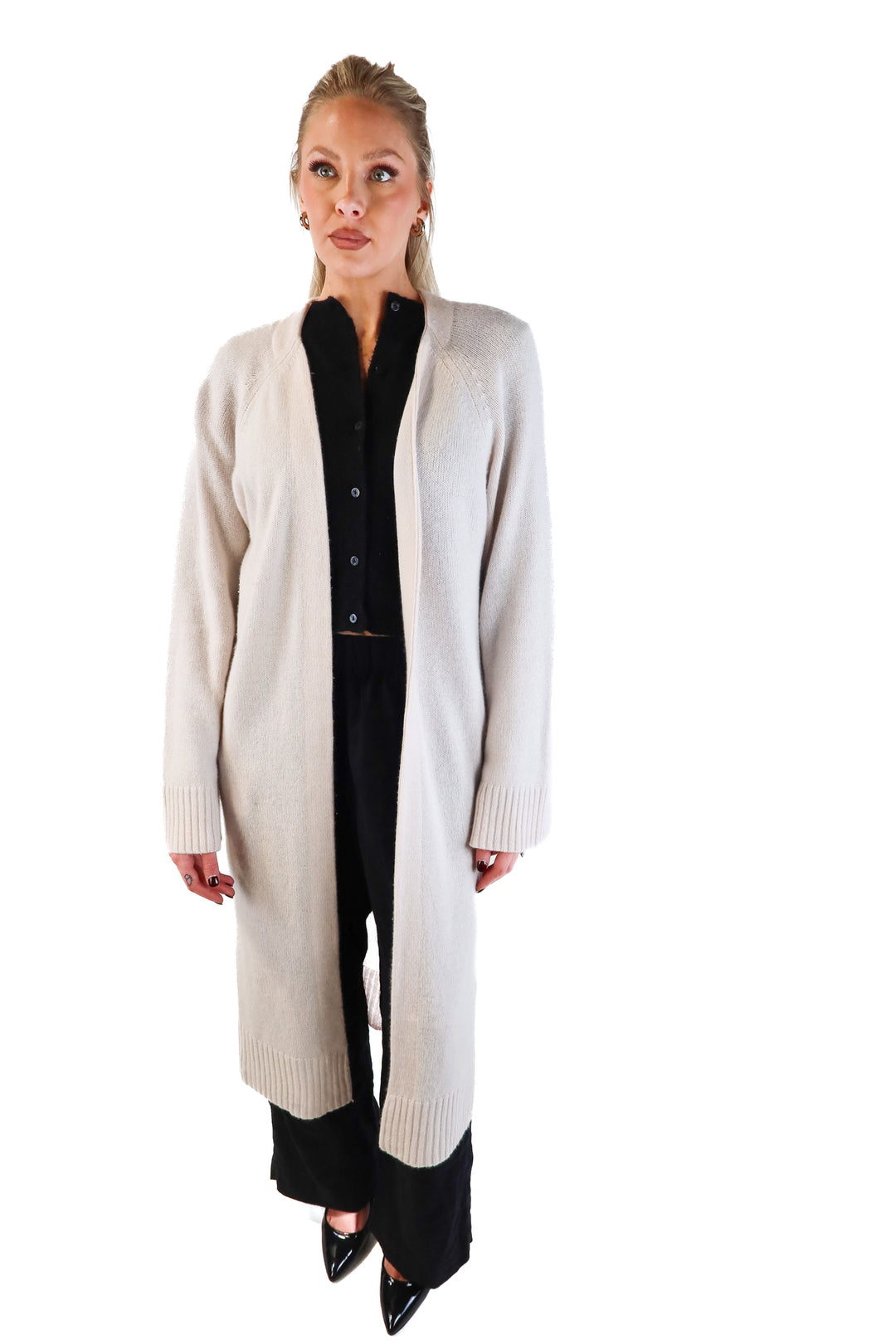 Naked Cashmere Light Pink Longline Cardigan (M; retail $425)