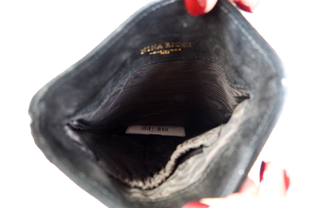 Nina ricci black felt mini bag
