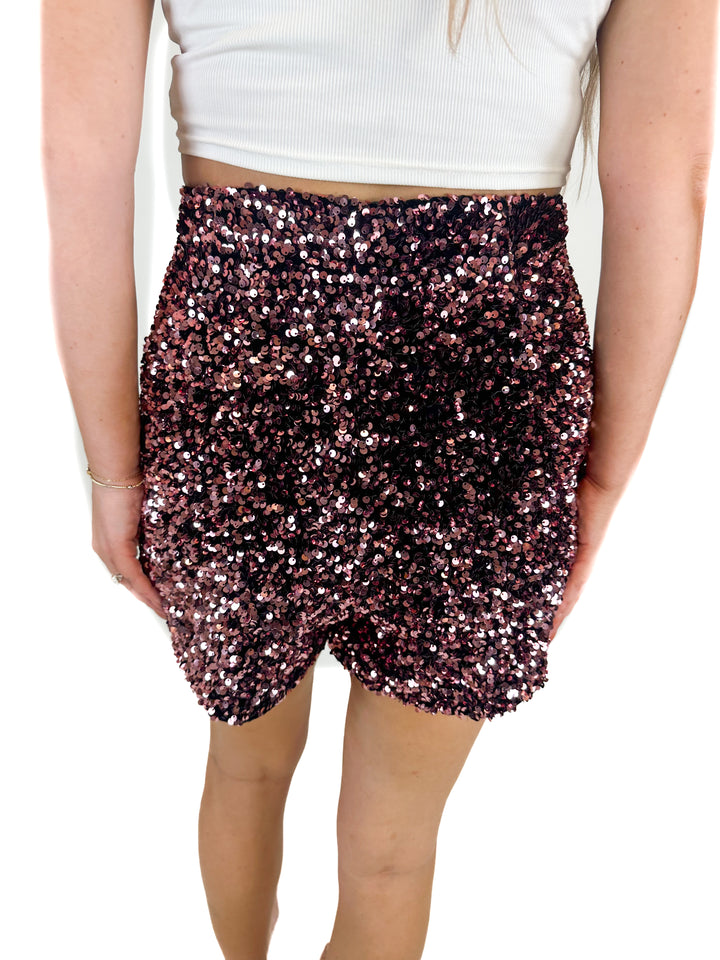 Pink Sequined Shorts (L)