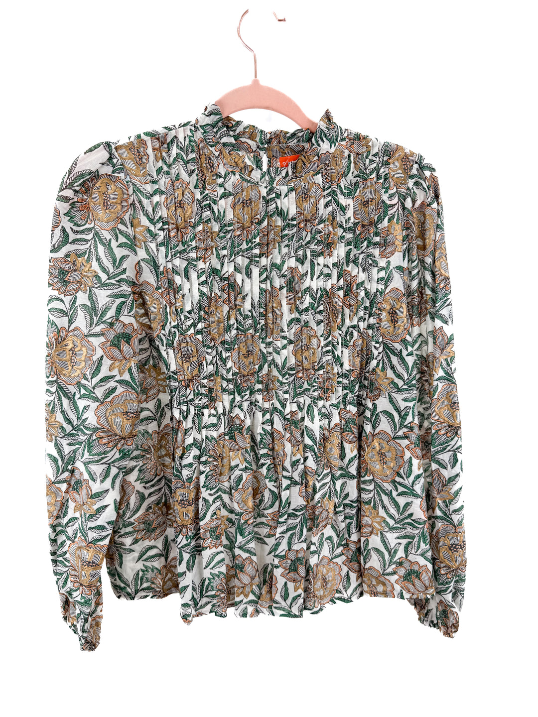 oliphant floral metallic blouse (xs)