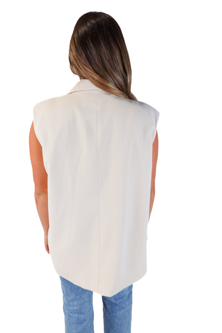 Kirundo cream blazer vest (XL; retail $49)