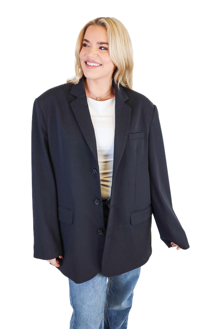 the frankie shop black oversized blazer (m; retail $375)*