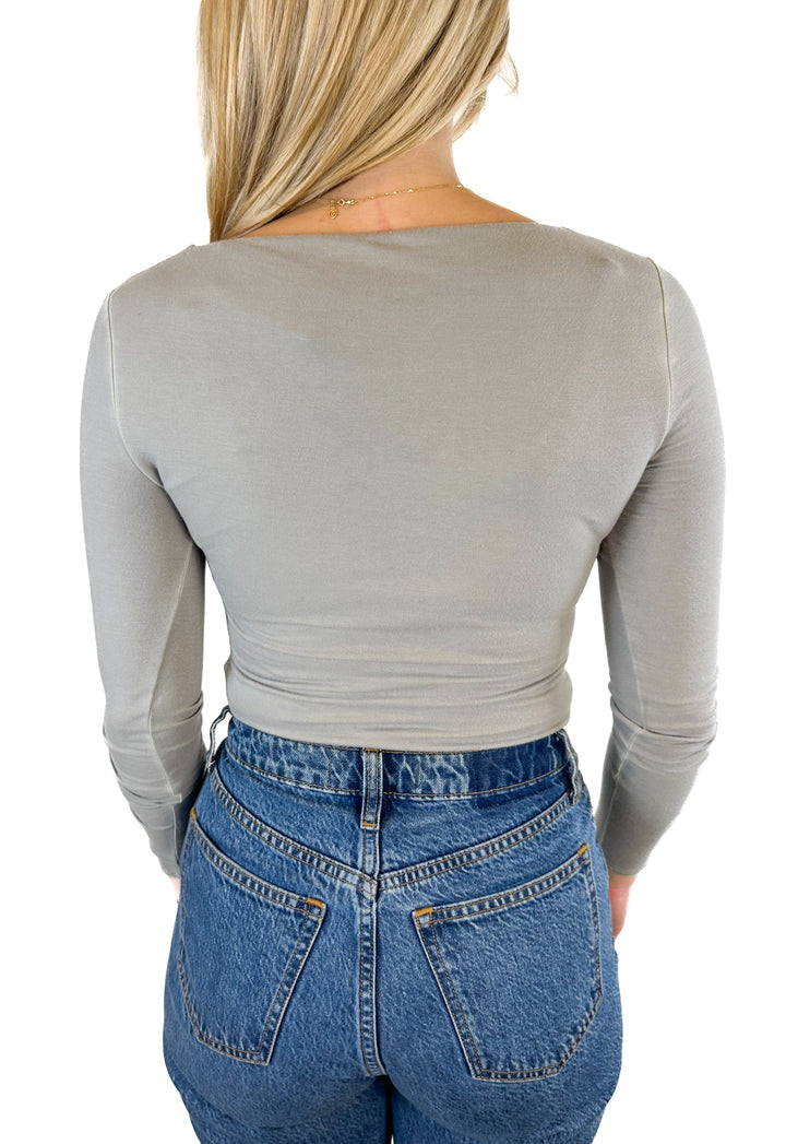 Abercrombie Grey Corseted Bodysuit NWT (XS)