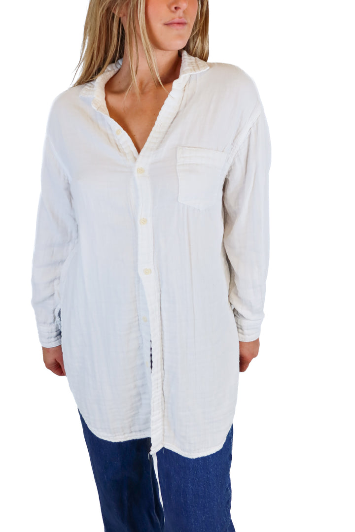 free people cp shades white gauze button up (s; retail $59)