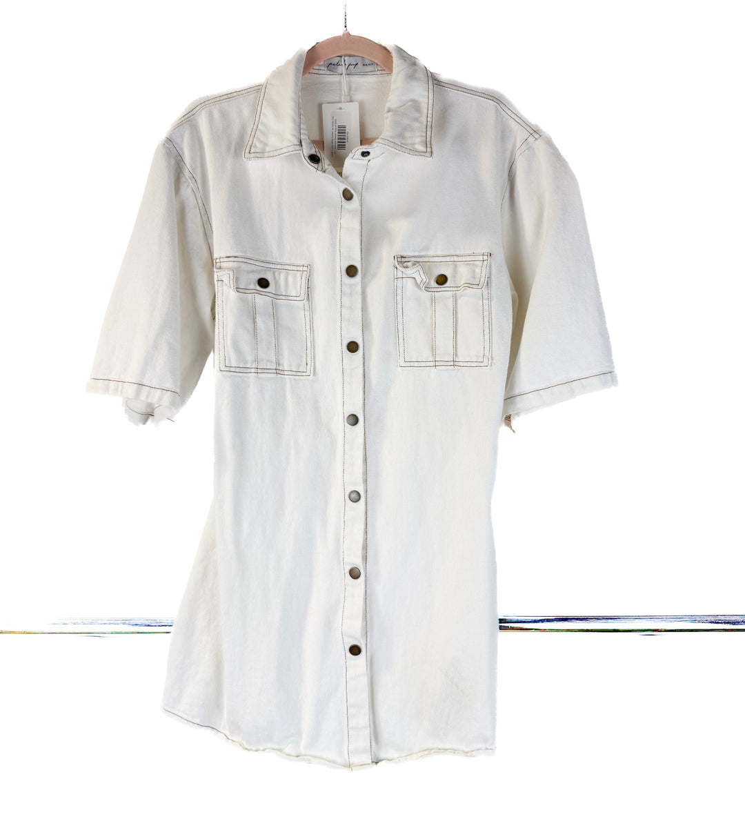 petal + pup white denim button up dress (10)