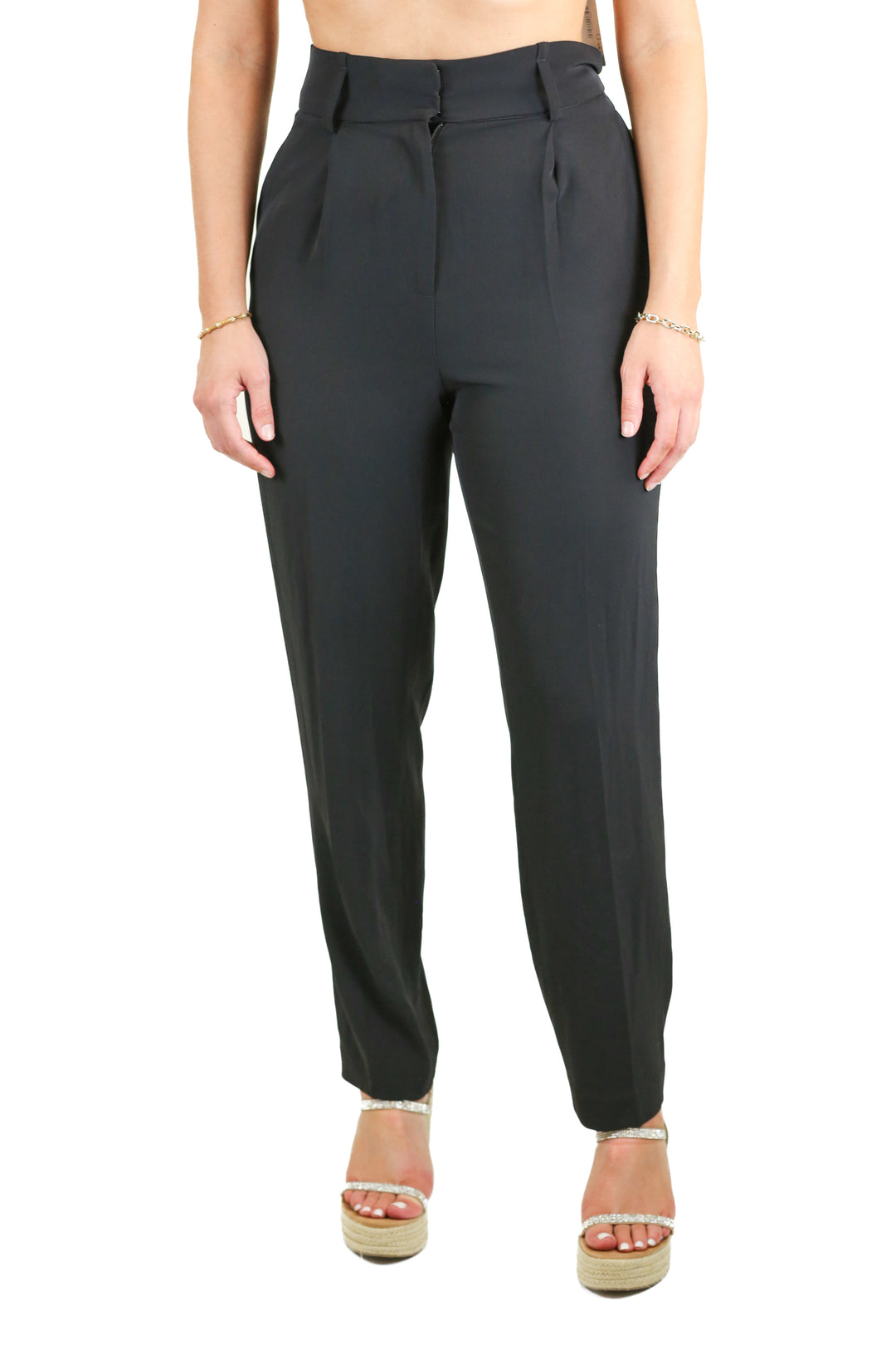 H&M Black High Waist Straight Trousers NWT (4)