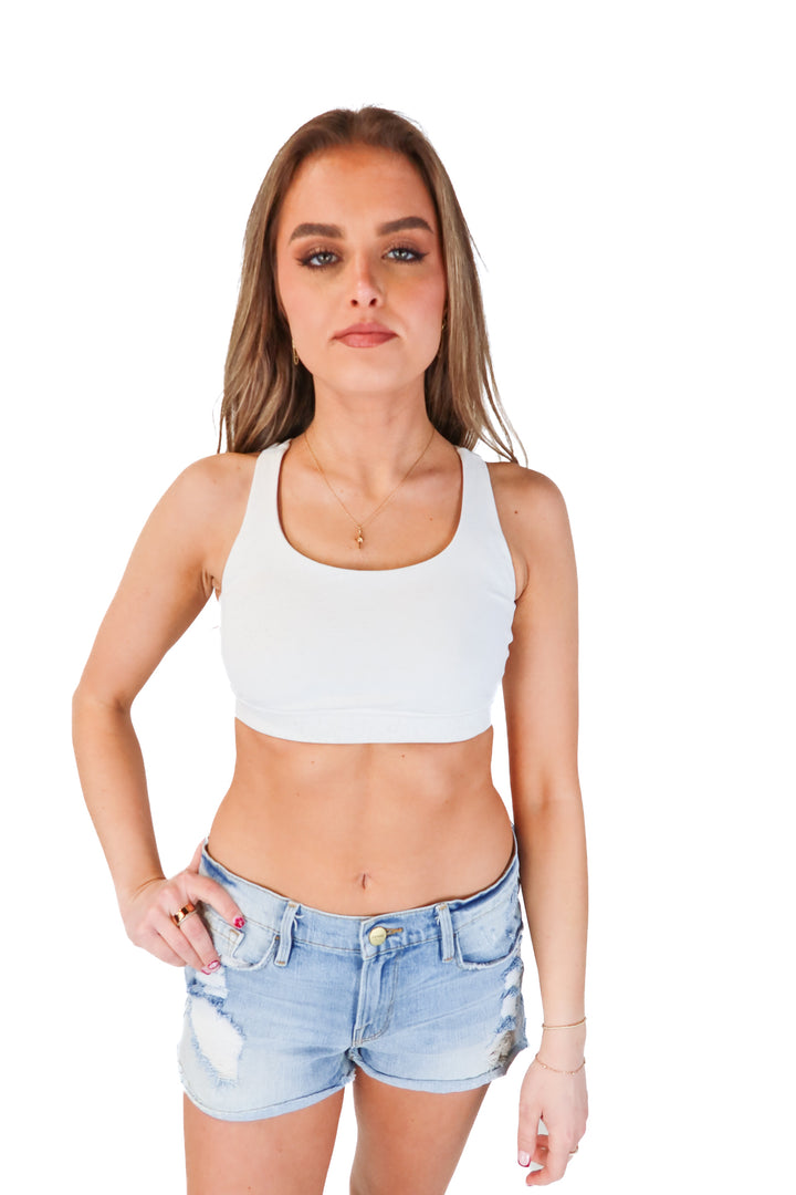 Lululemon Cream Splatter Print Strappy Back Sports Bra (6)