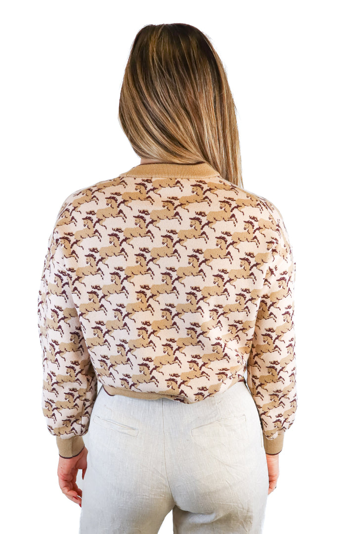Ann Taylor brown horse sweater (S; retail $98)