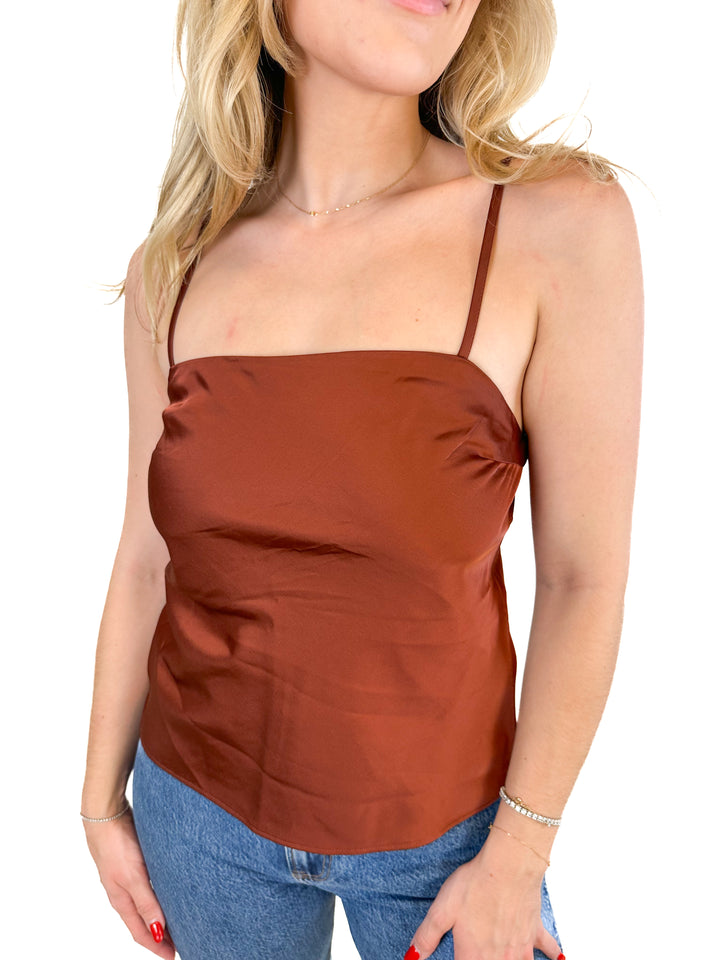Abercrombie Satin Squareneck Cami Top NWT (XS; retail $40)