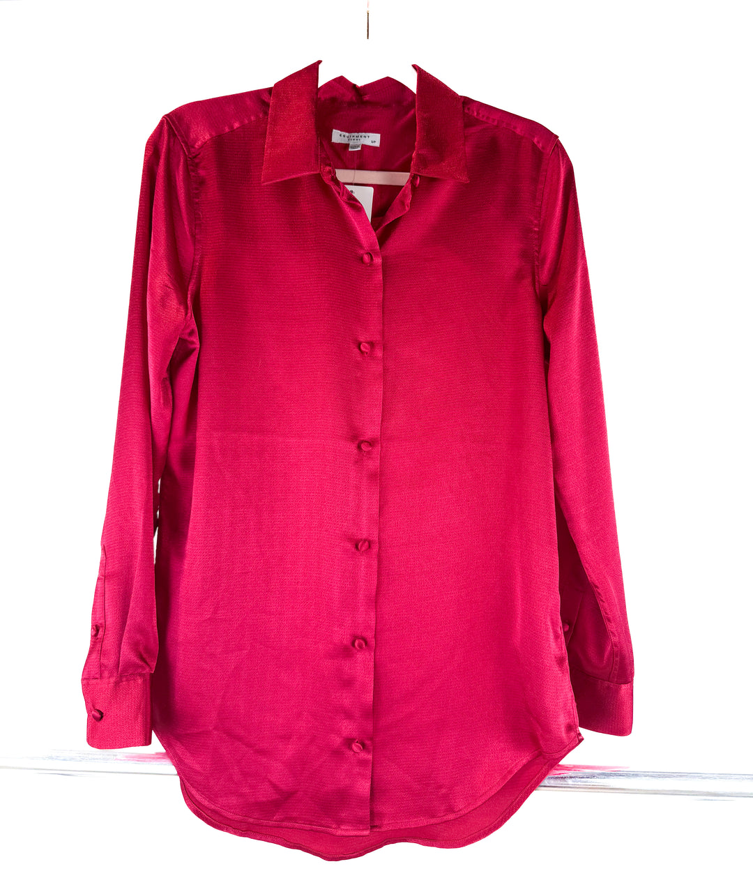 equipment ruby satin button up (S; retail $250)