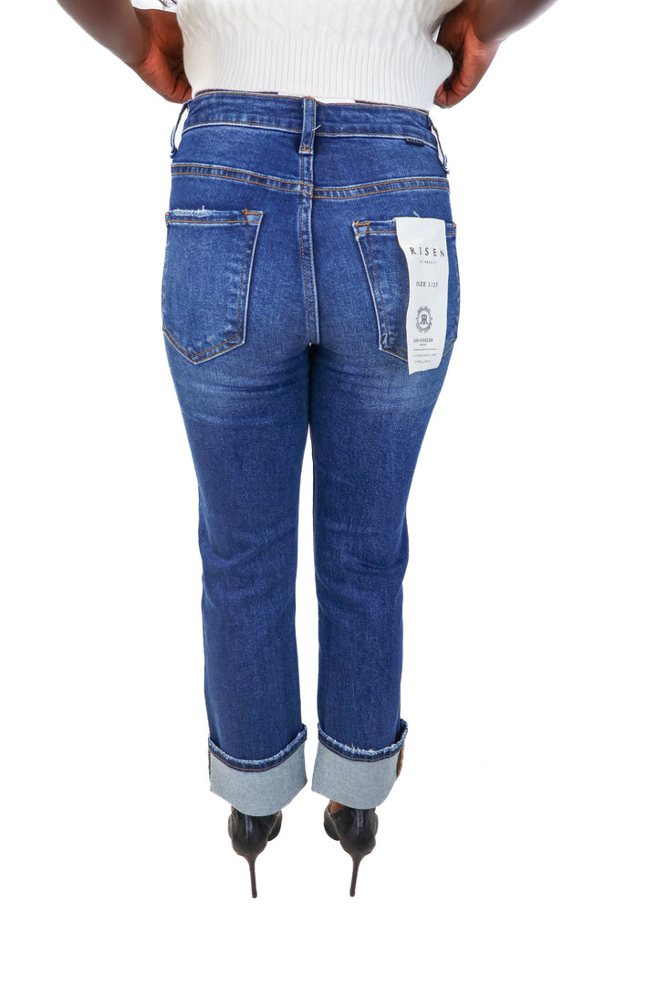 risen medium wash cuffed jeans (25; retail $64.90)
