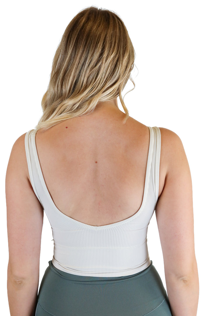 lululemon bone ripped high neck tank (s)*