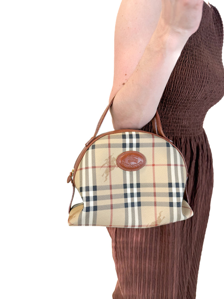 SOLD: Burberry Convertible Small Top Handle Tote (Vintage)