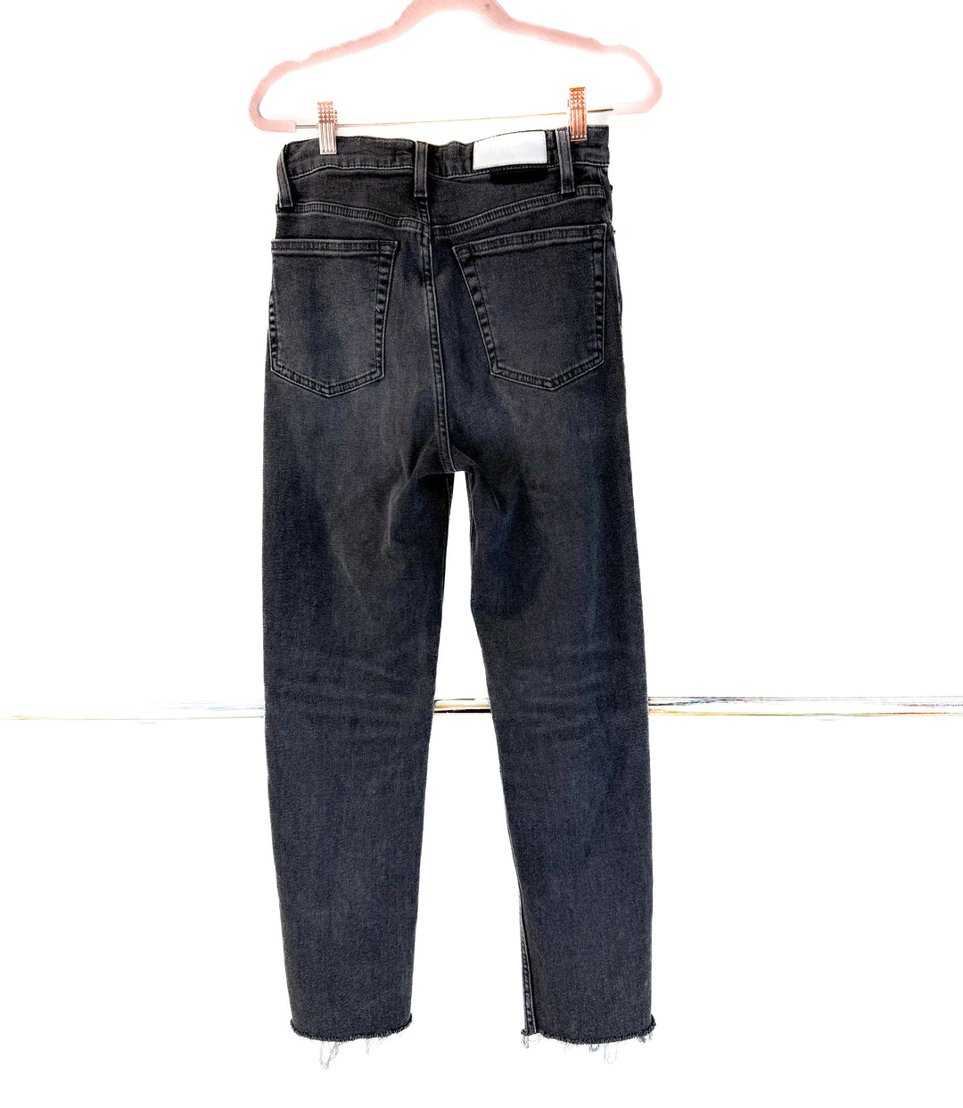 redone black distressed skinny jeans (28; retail $285)