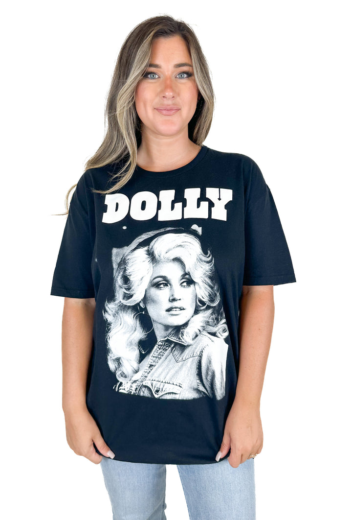 Dolly Parton Portrait Logo T-Shirt Black NWT (XL)