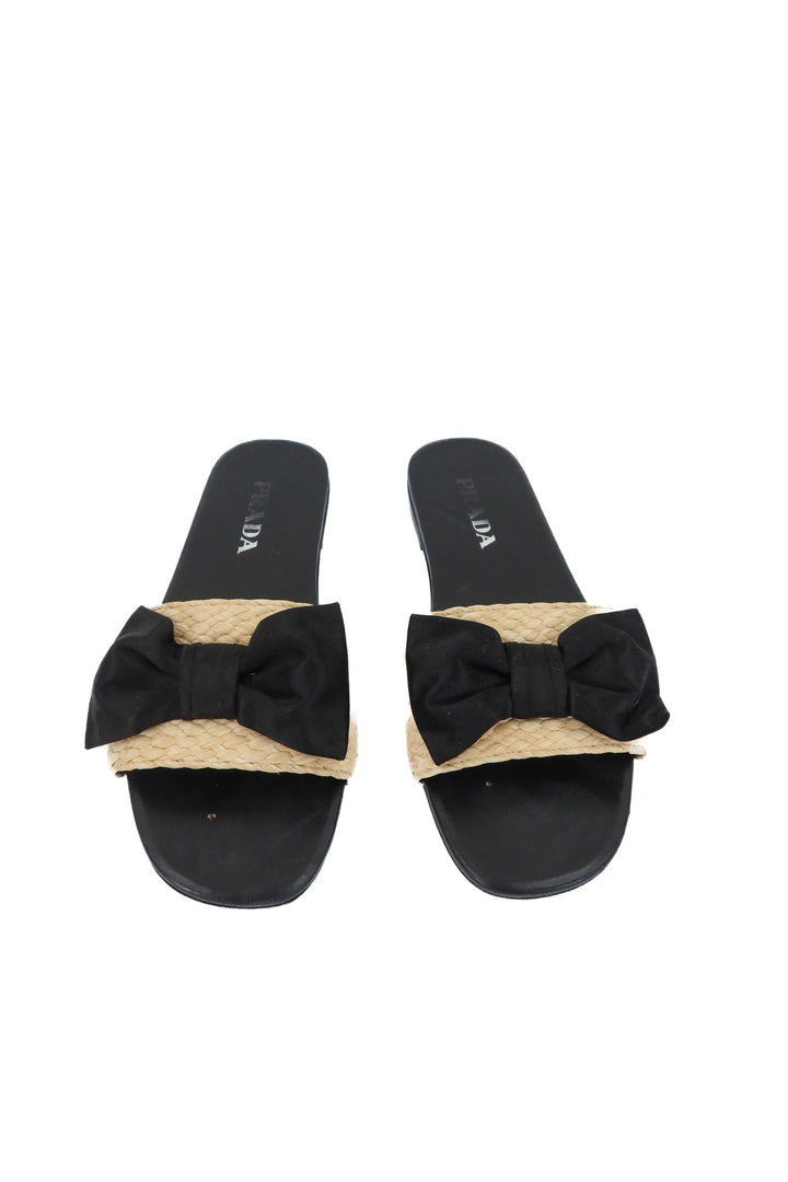 prada bow slip on sandal (39/ US8.5-9; $1,120)