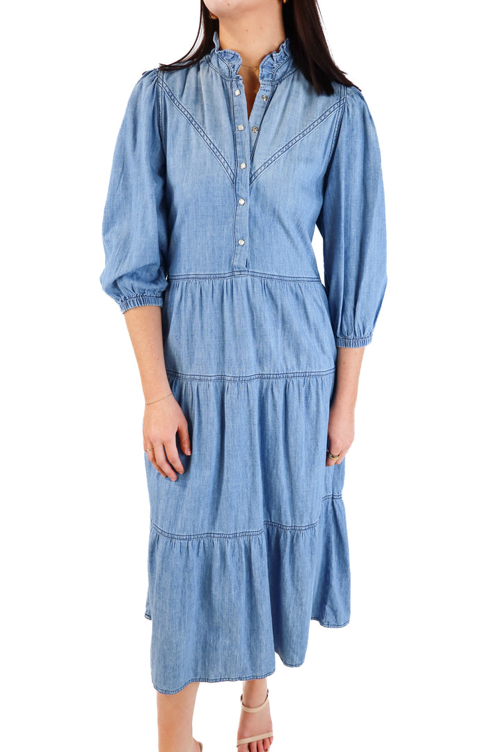 SOLD: ba&sh denim midi dress (S; retail $178)