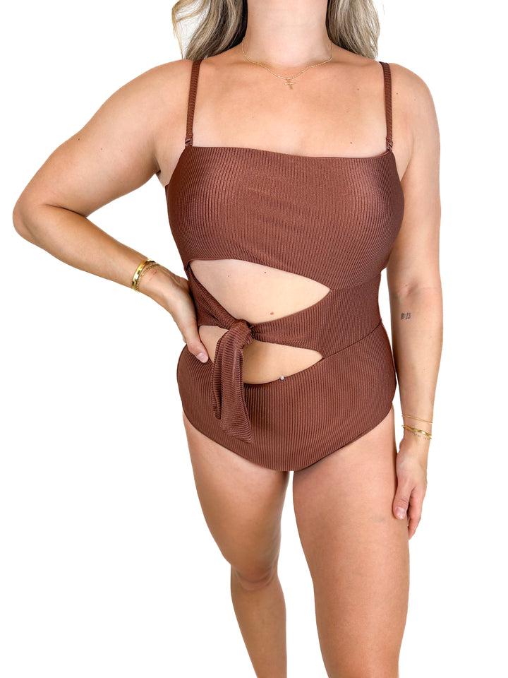 Aerie Brown One Piece Suit (M)